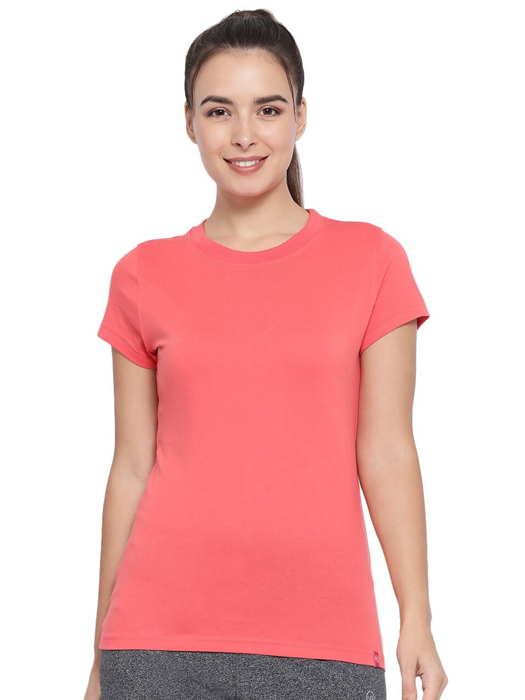 

Macrowoman W-Series Round Neck Cotton T-shirt, Red