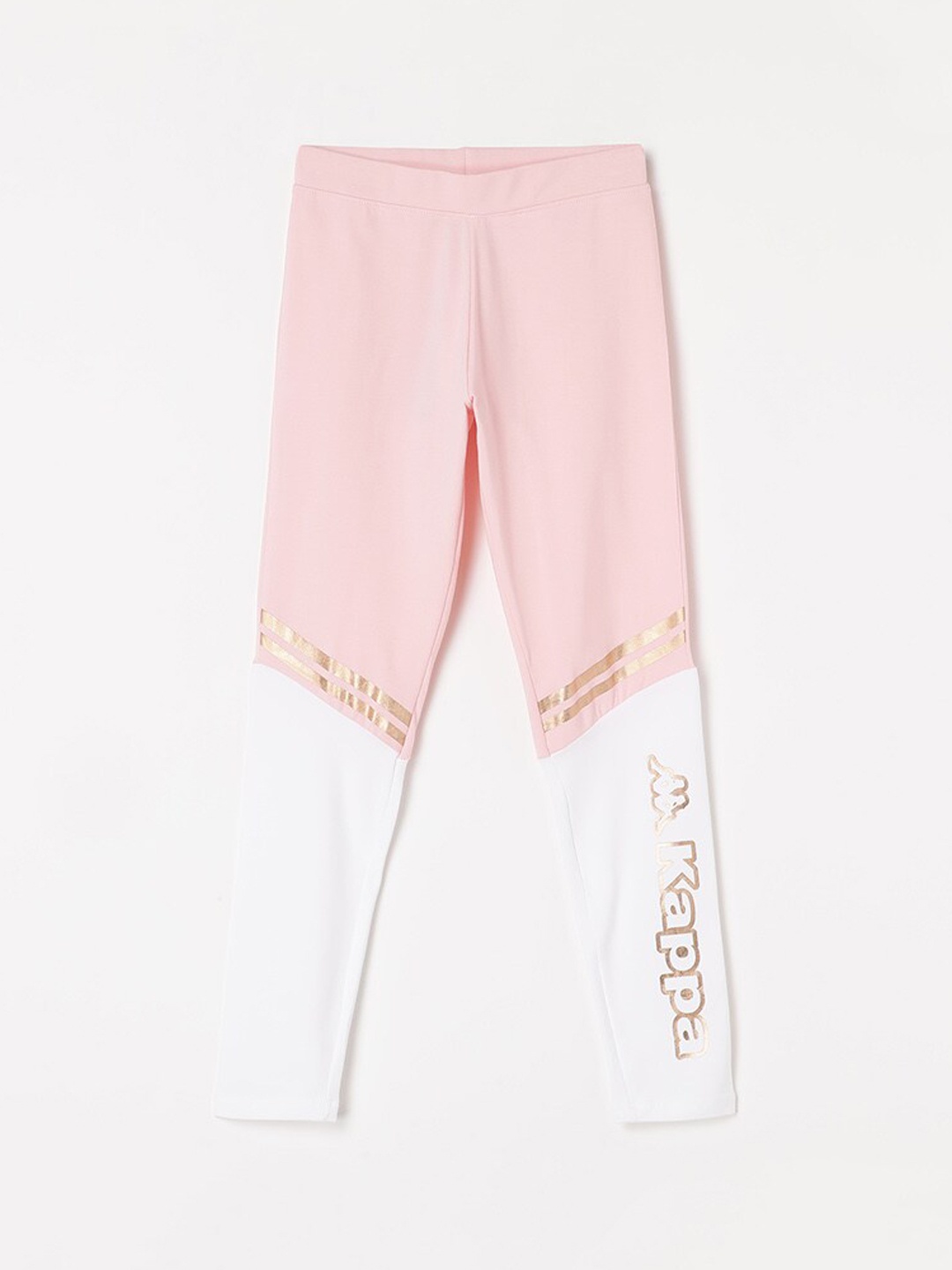 

Kappa Girls Colourblocked Knitted Ankle Length Leggings, Pink