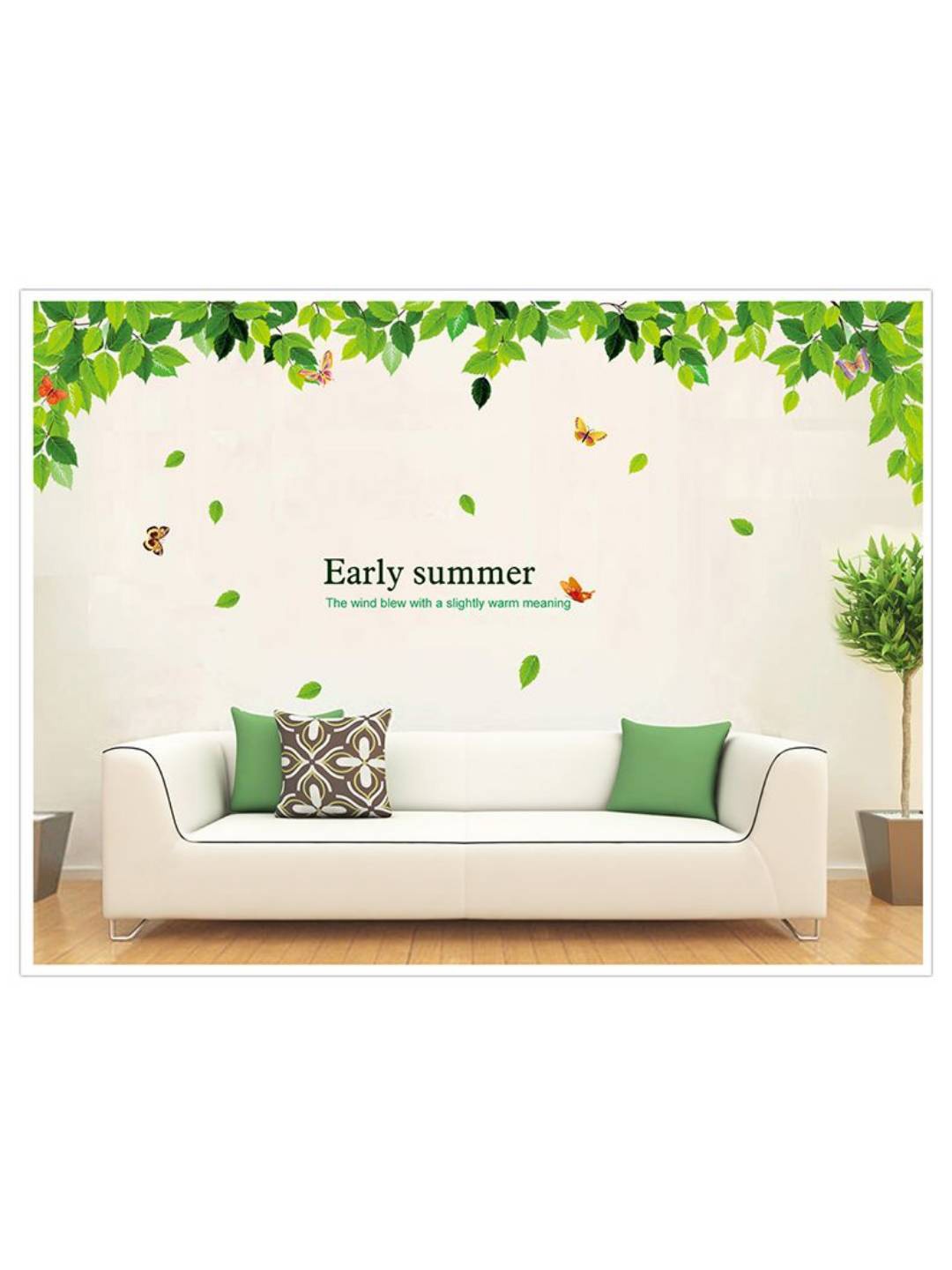 

Jaamso Royals Green Leaves Printed Self Adhesive Wall Sticker