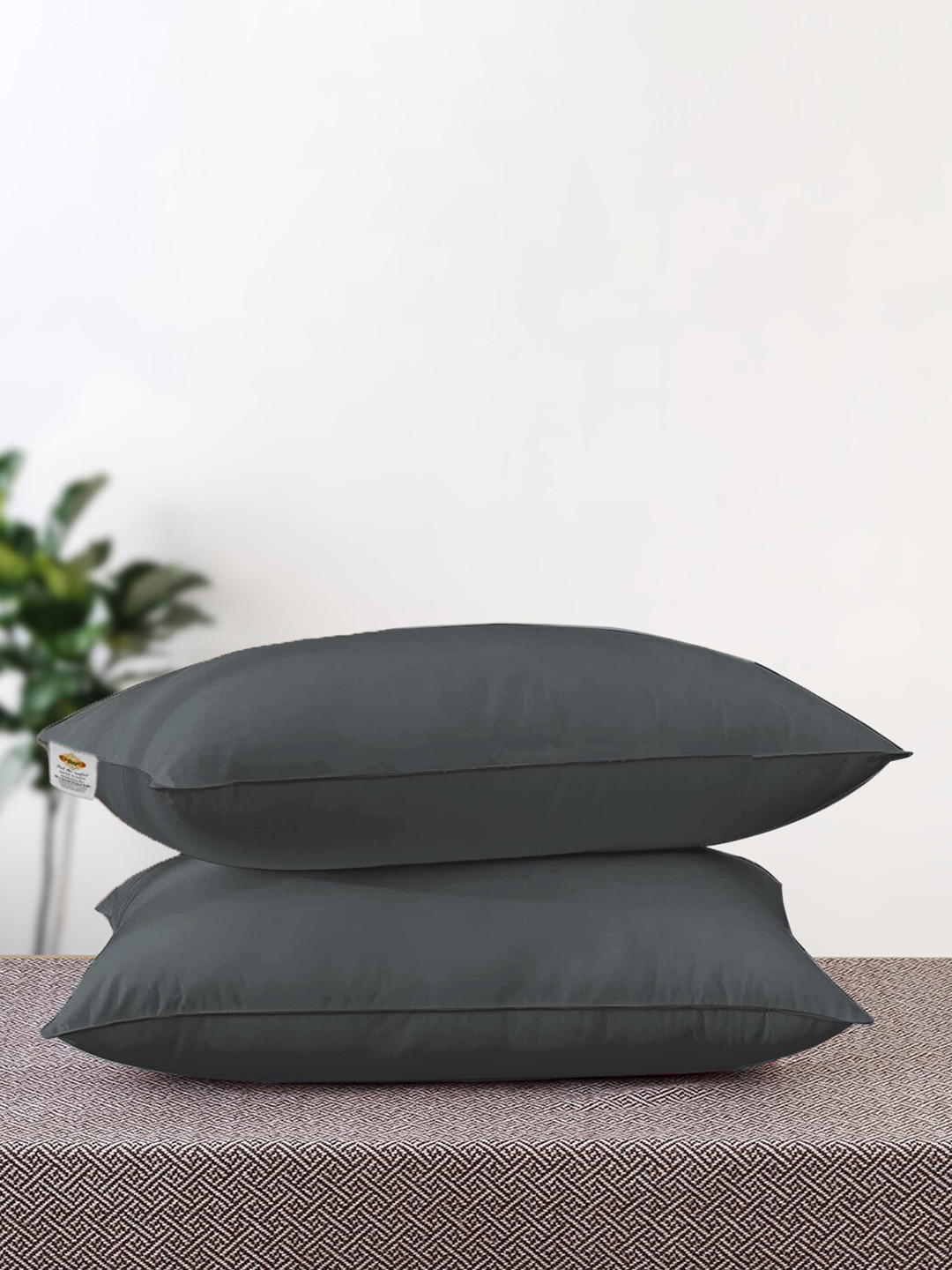 

Adbeni 2-Pcs Grey Cotton Sleep Pillows