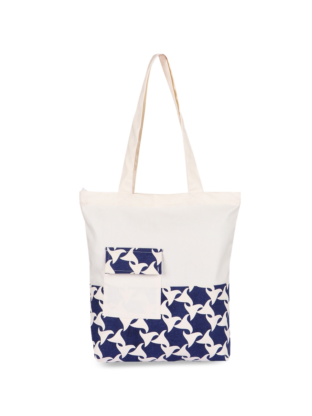 

Vivinkaa Abstract Printed Canvas Shopper Tote Bag, White