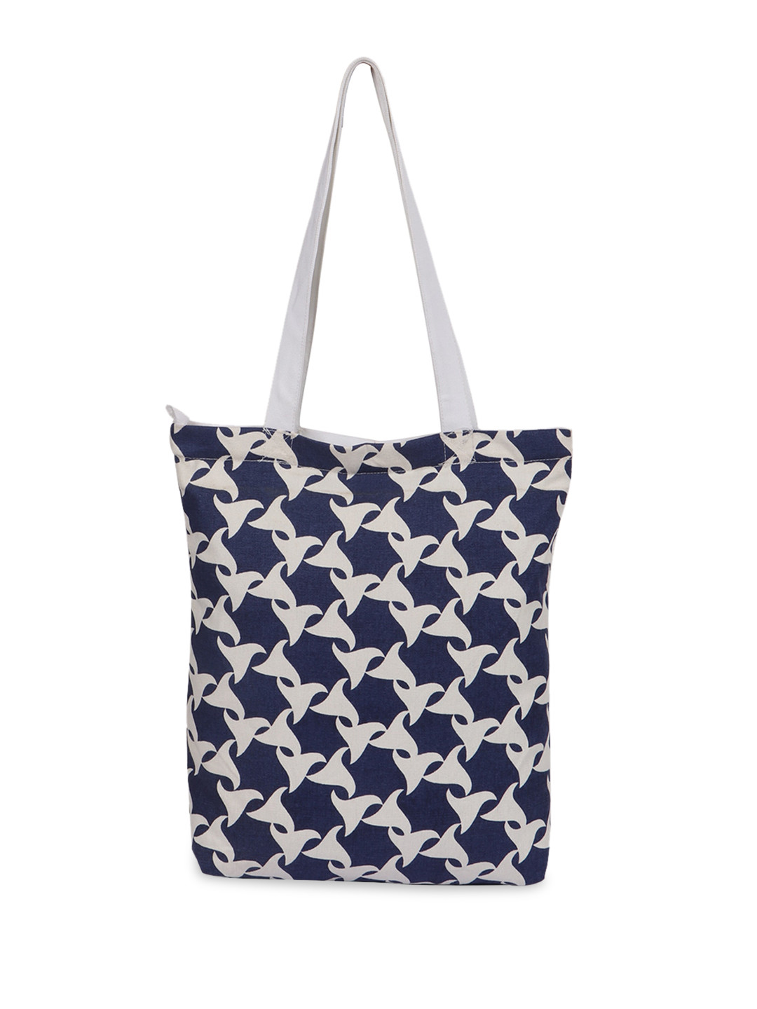 

Vivinkaa Geometric Printed Shopper Tote Bag, White