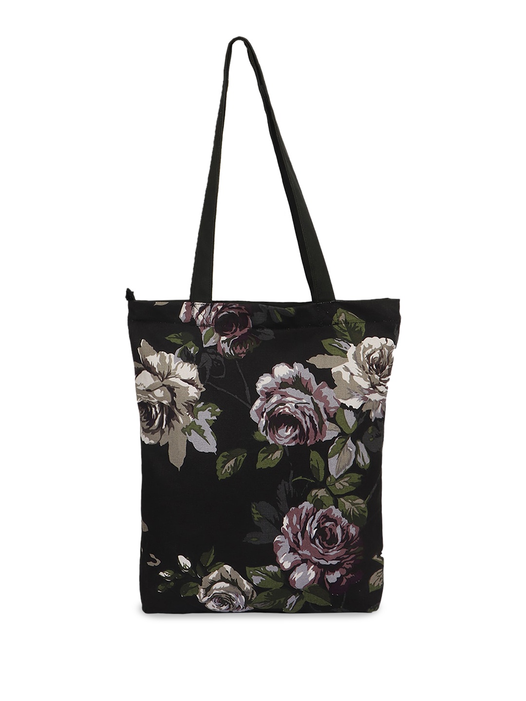 

Vivinkaa Floral Printed Oversized Canvas Shopper Tote Bag, Green