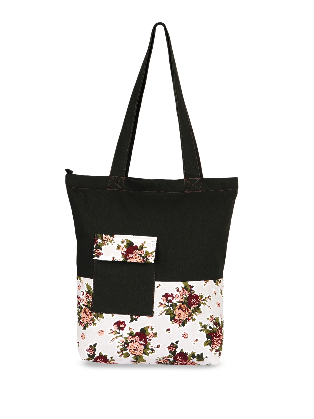 

Vivinkaa Floral Printed Tote Bag, Black