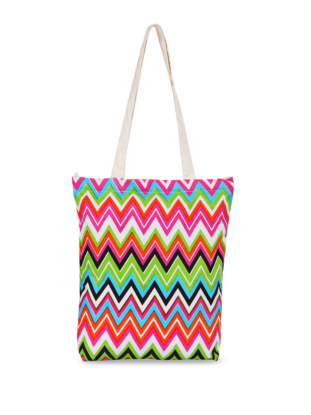 

Vivinkaa Chevron Printed Tote Bag, White