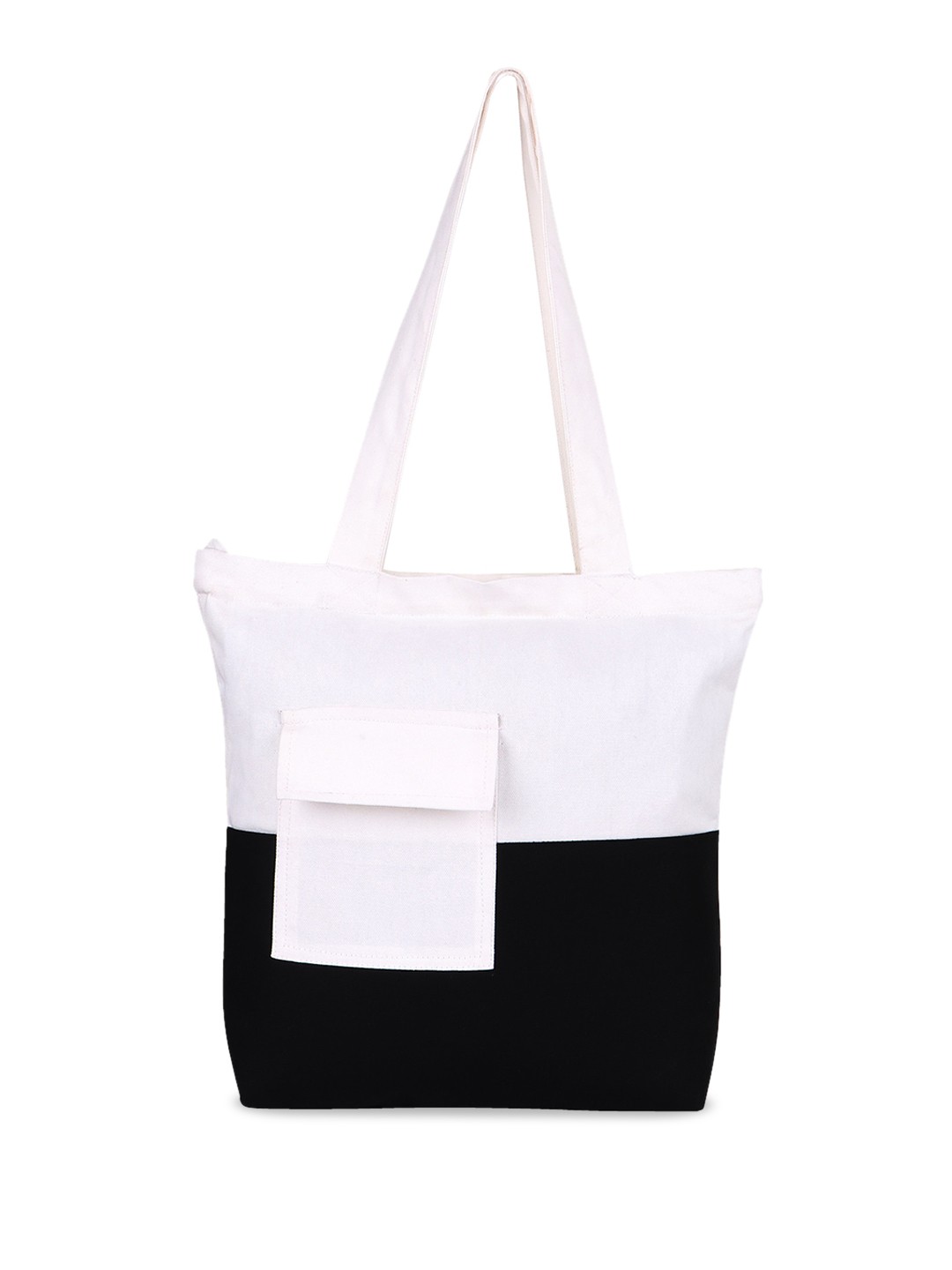 

Vivinkaa Colourblocked Shopper Tote Bag, White