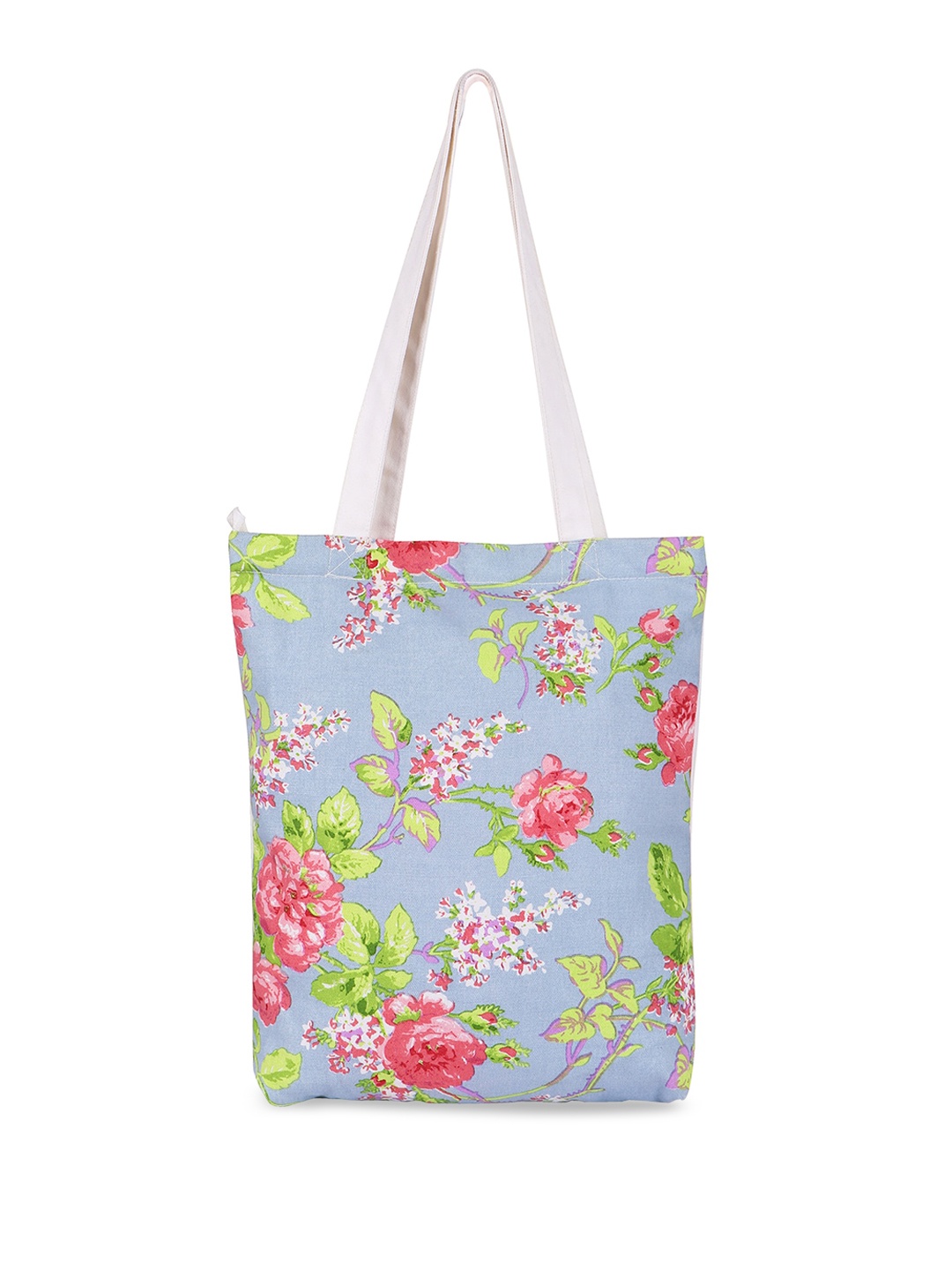 

Vivinkaa Floral Printed Canvas Shopper Tote Bag, Blue