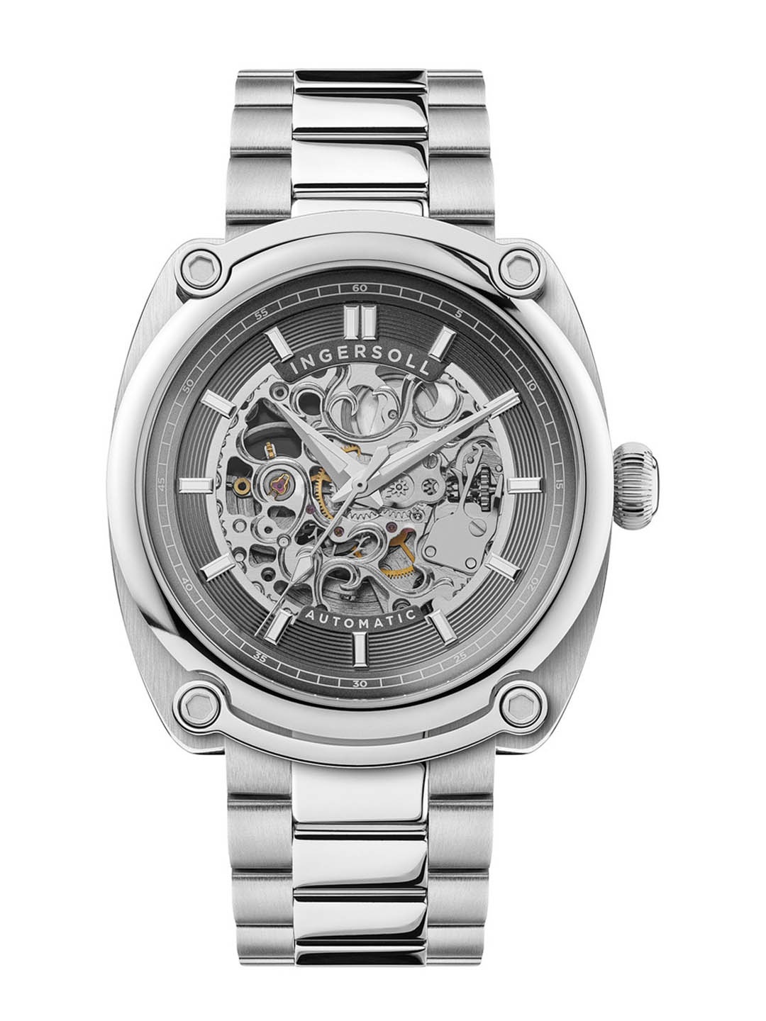 

Ingersoll Men Skeleton Dial & Stainless Steel Analogue Automatic Watch I13304, Grey