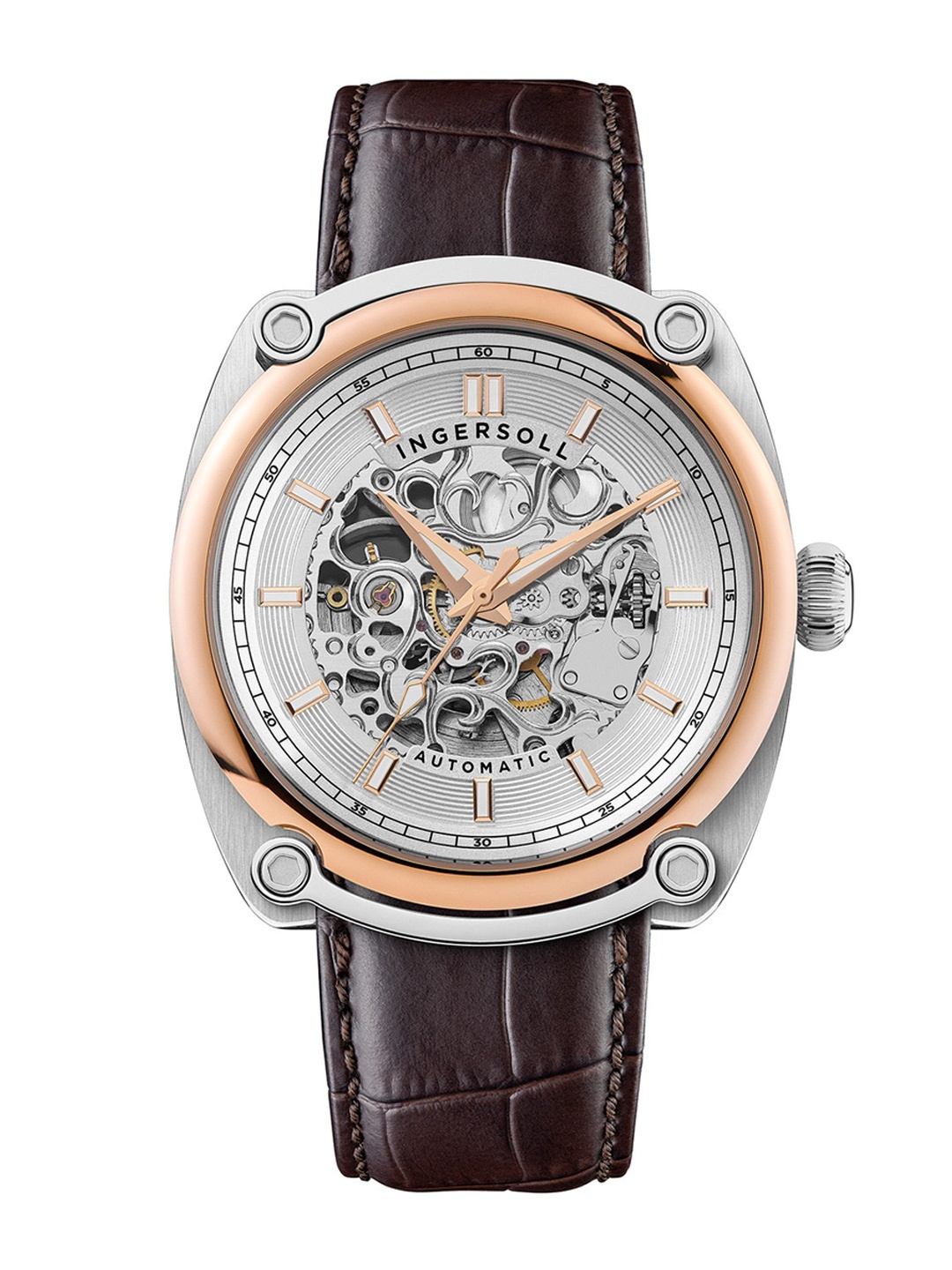 

Ingersoll Men Textured Dial & Leather Straps Analogue Automatic Watch I13302, White