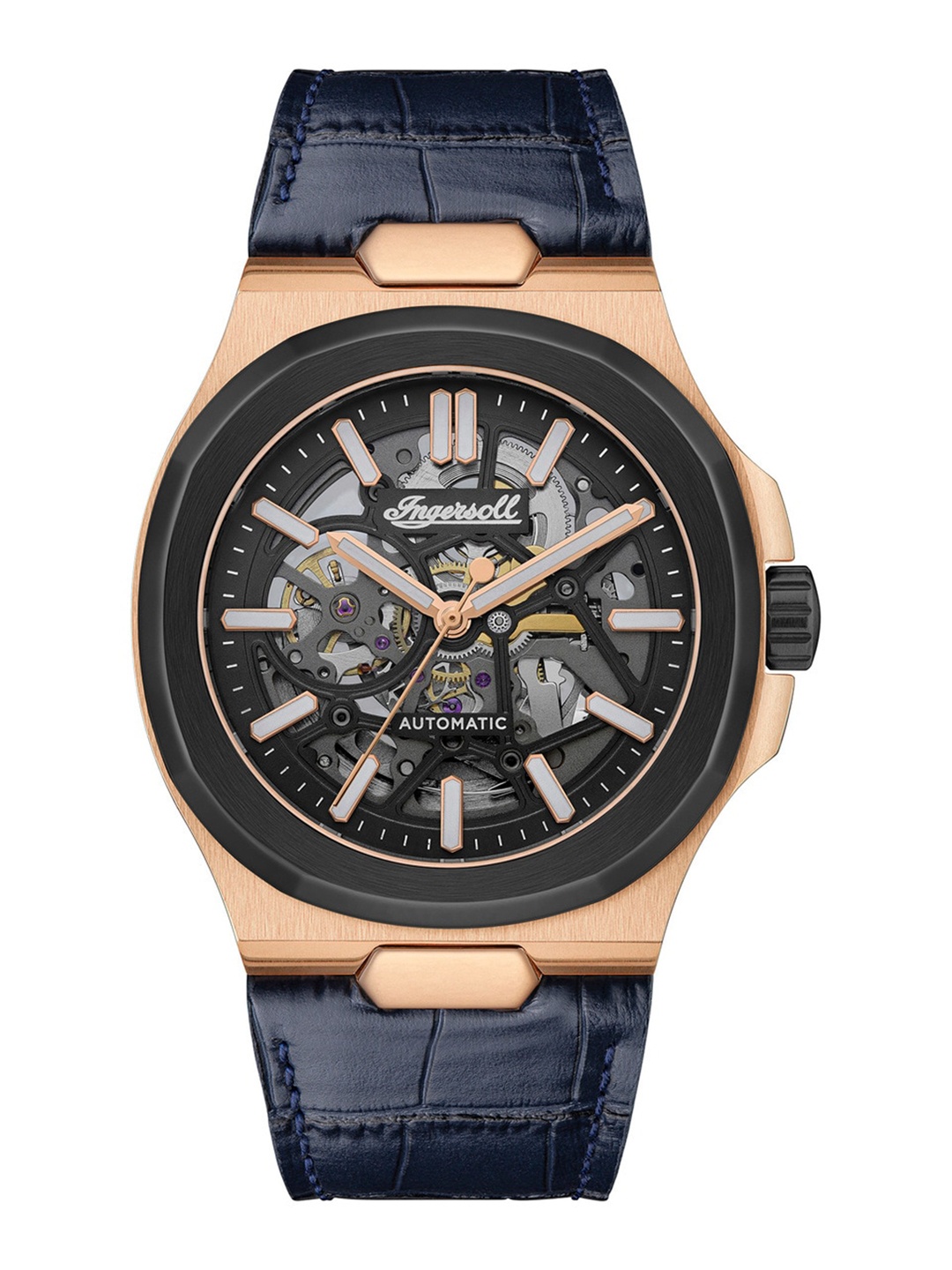 

Ingersoll Men Skeleton Dial & Leather Straps Analogue Automatic Watch I12506, Black