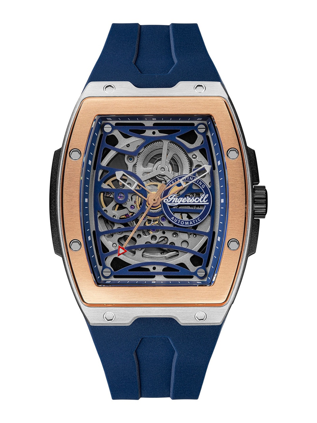 

Ingersoll Men Skeleton Dial & Leather Straps Analogue Automatic Watch I12304, Blue