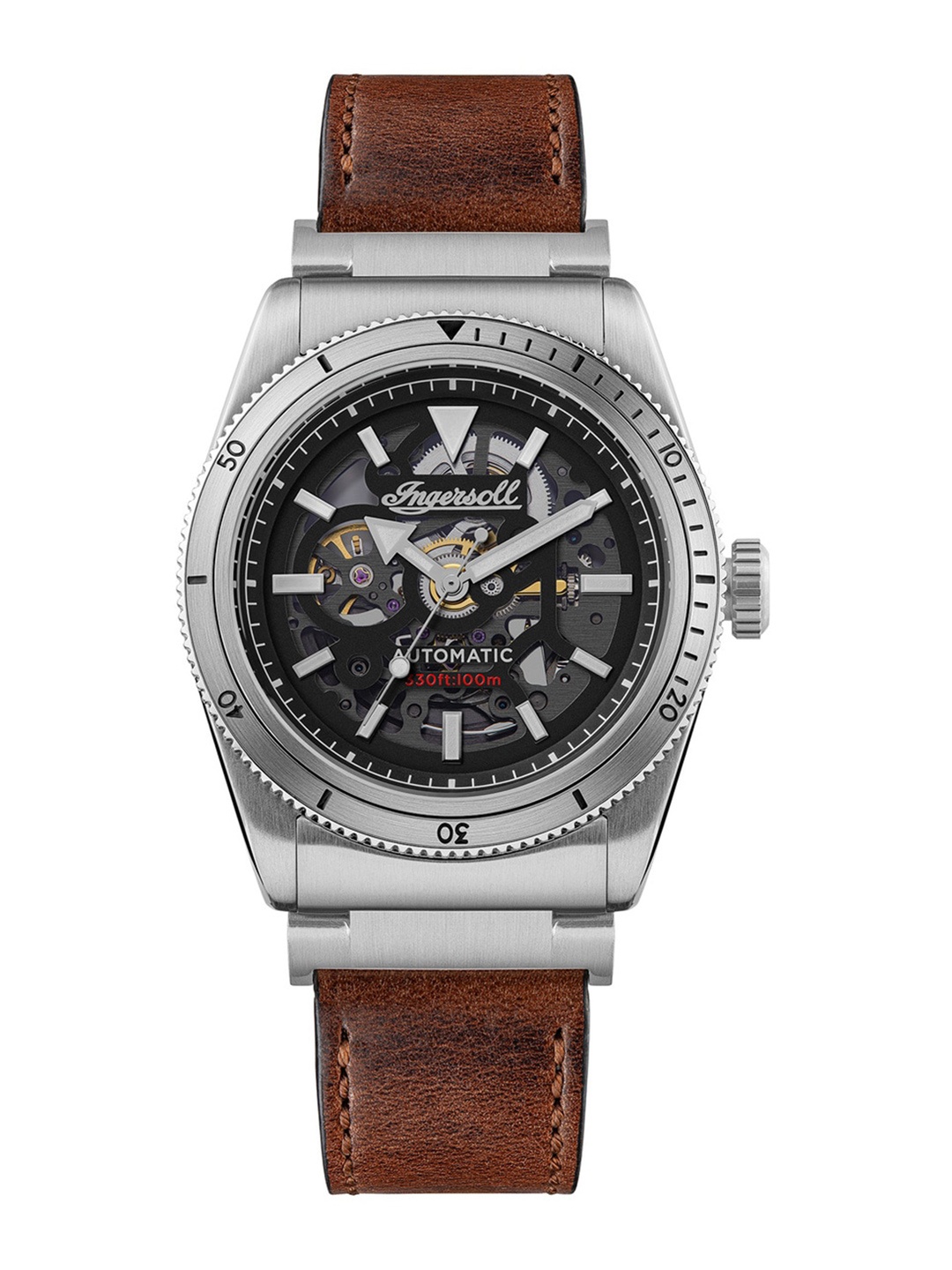 

Ingersoll Men Skeleton Dial & Leather Straps Analogue Automatic Watch I13901, Black