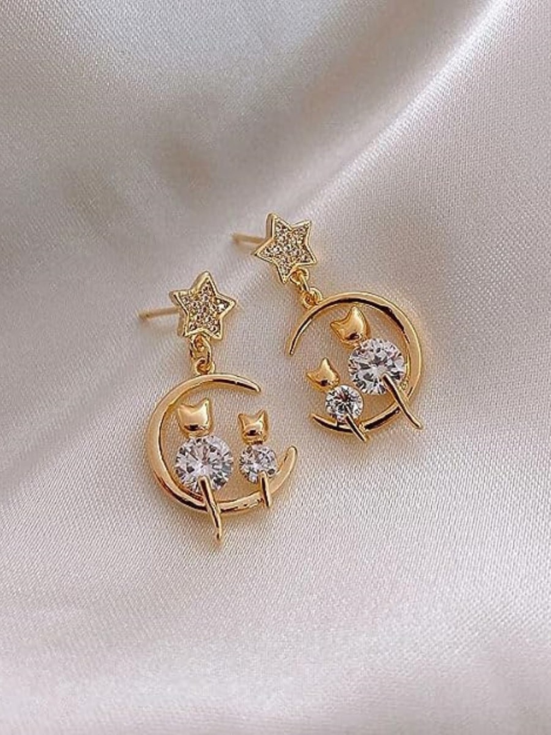

EL REGALO Contemporary Studded Drop Earrings, Gold