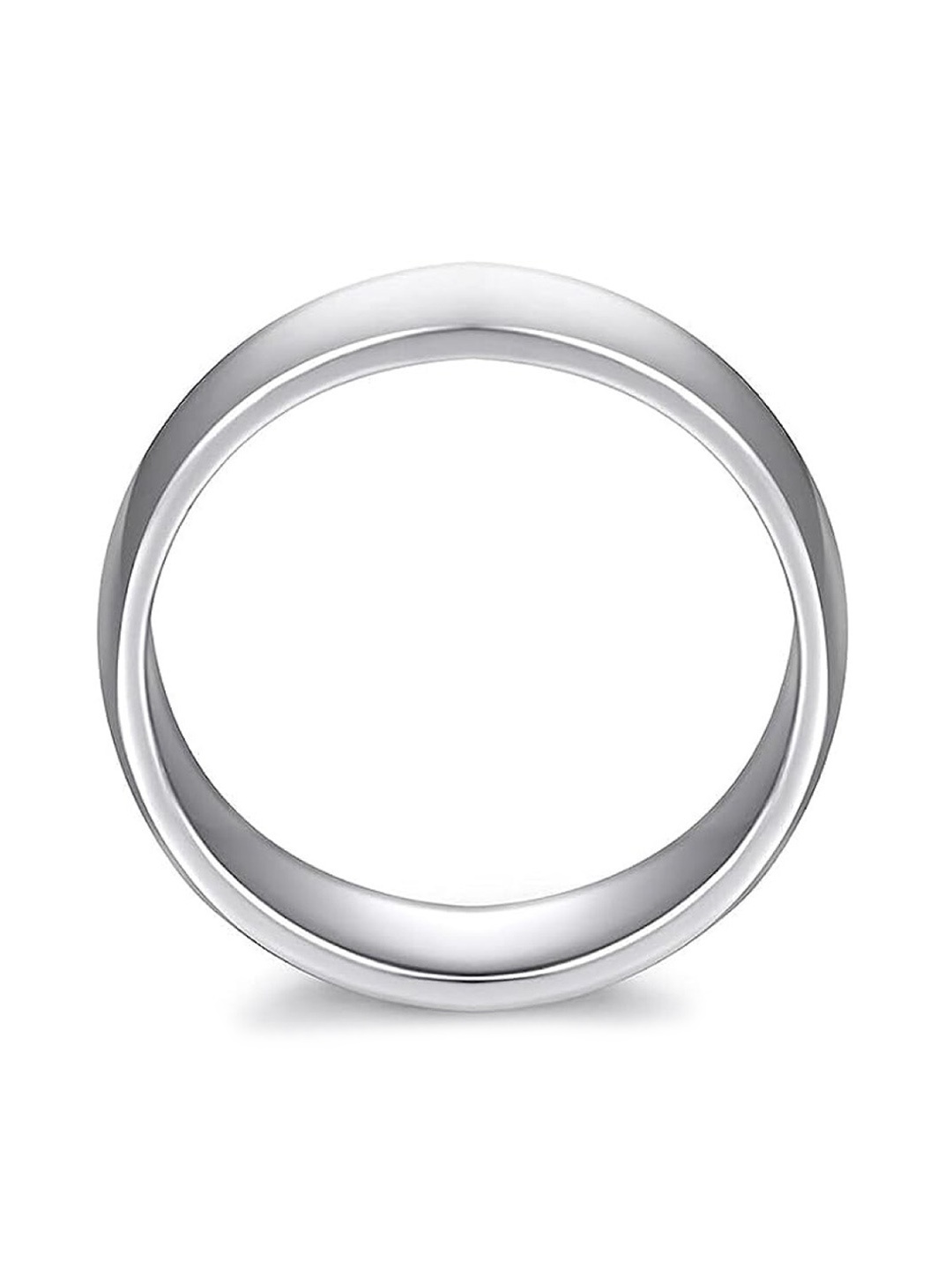 

EL REGALO Unisex High Polished Stainless Steel Band Ring, Silver