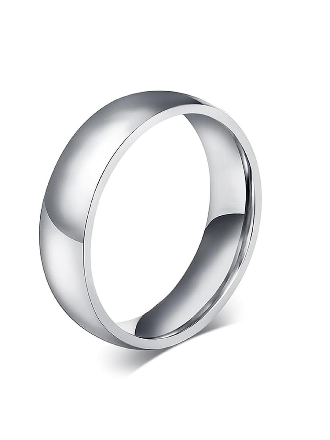 

EL REGALO Unisex High Polished Stainless Steel Band Ring, Silver