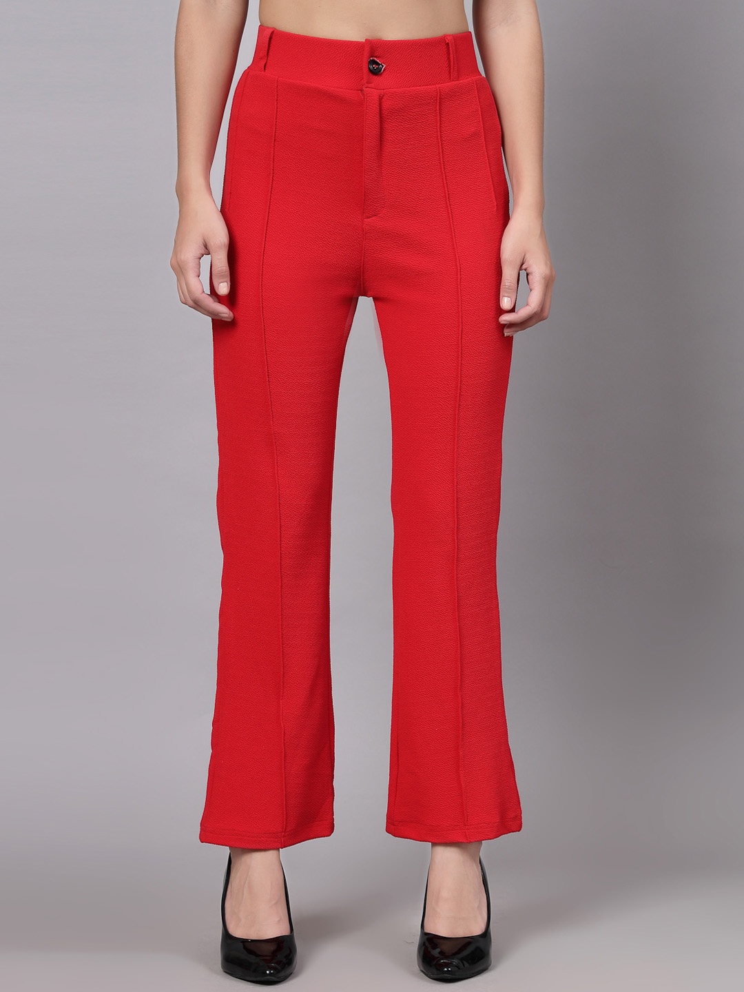 

ATRAENTA Women Loose Fit Parallel Trousers, Red