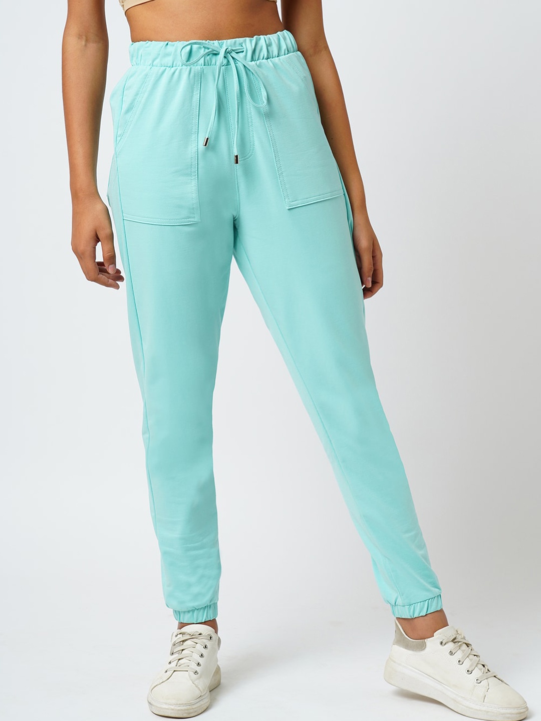 

Kraus Jeans Women Loose Fit High-Rise Athlesr Joggers, Blue