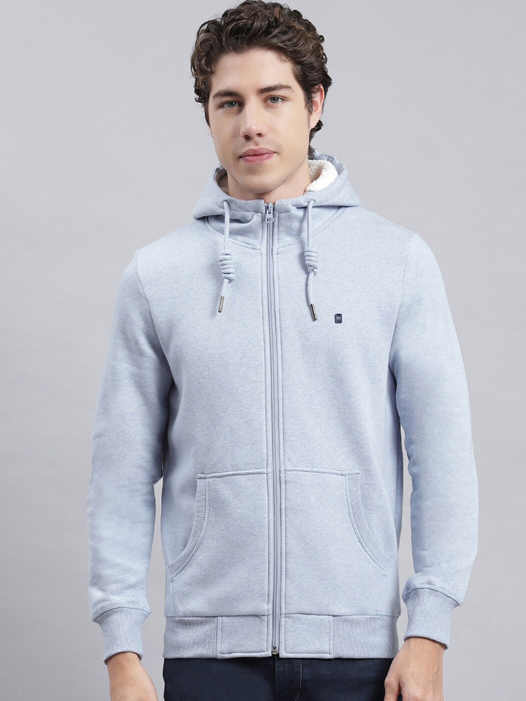 

Monte Carlo Cotton Hooded Front-Open Sweatshirt, Blue