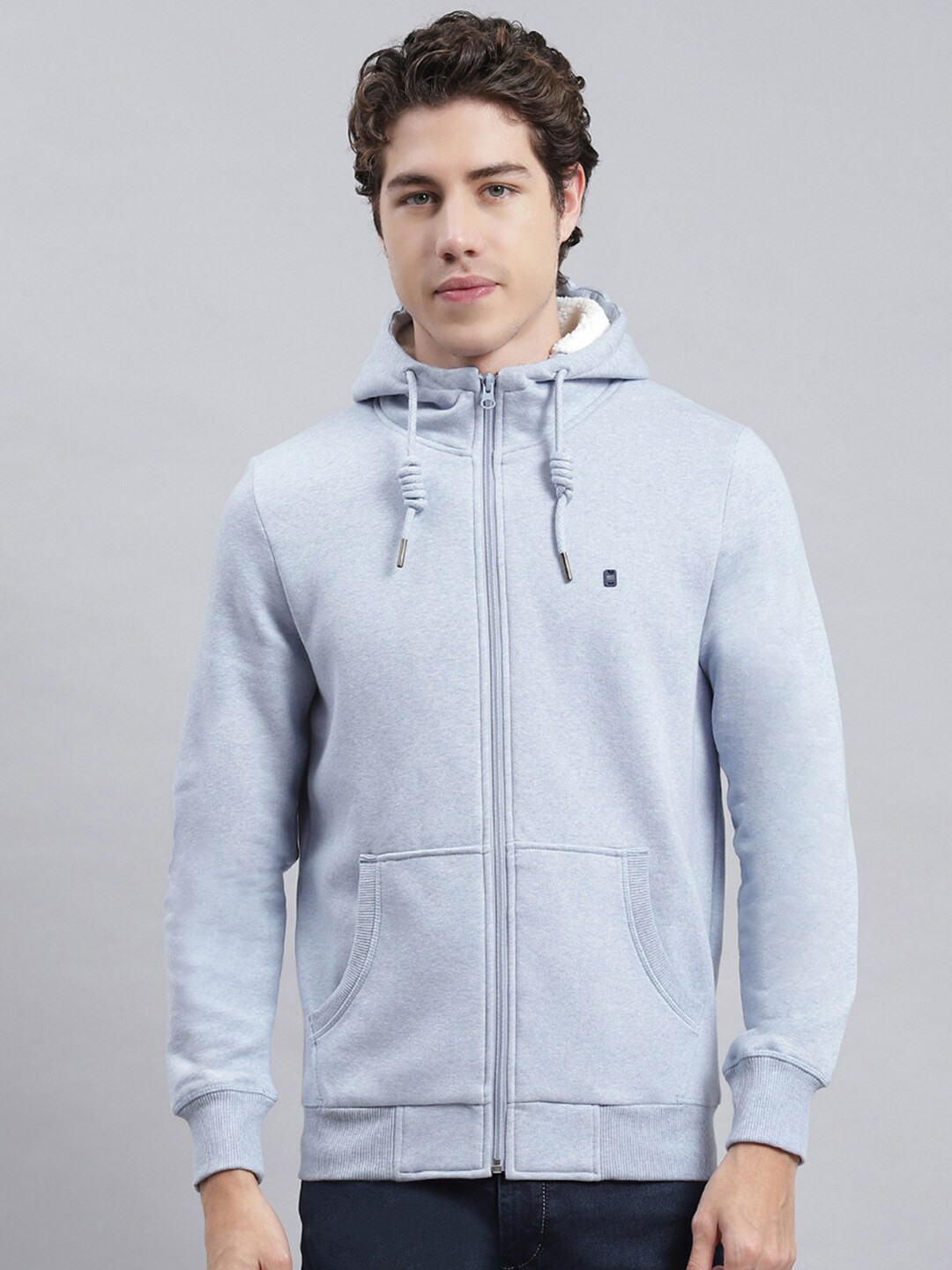 

Monte Carlo Cotton Hooded Front-Open Sweatshirt, Blue