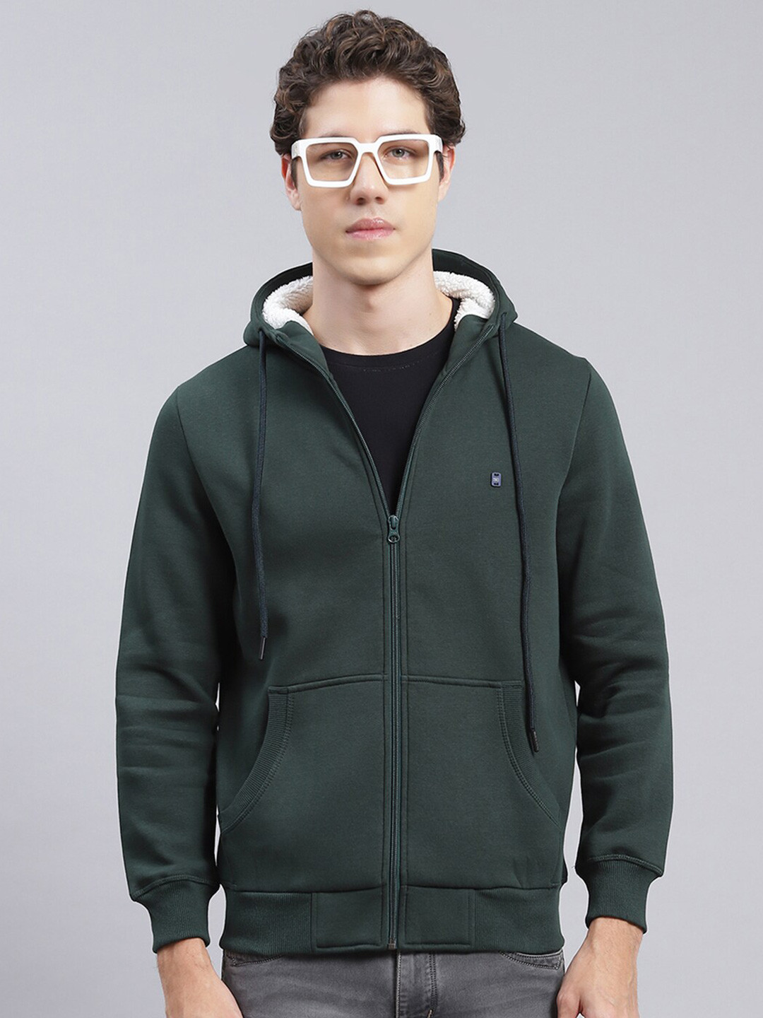

Monte Carlo Hooded Front-Open Sweatshirt, Green