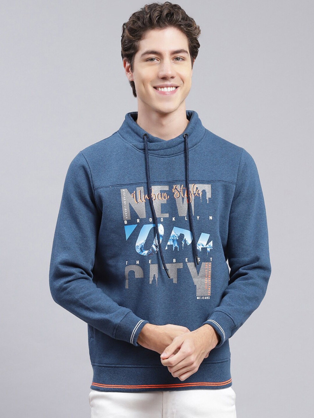 

Monte Carlo Typography Printed Pullover Sweatshirt, Blue