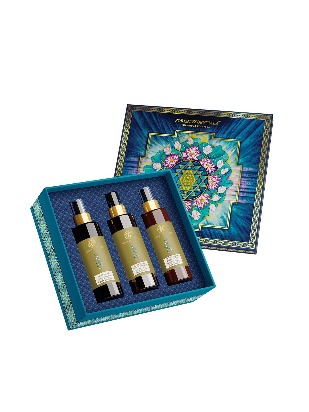 

Forest Essentials Oudh & Green Tea Restorative Ritual Gift Box, Navy blue