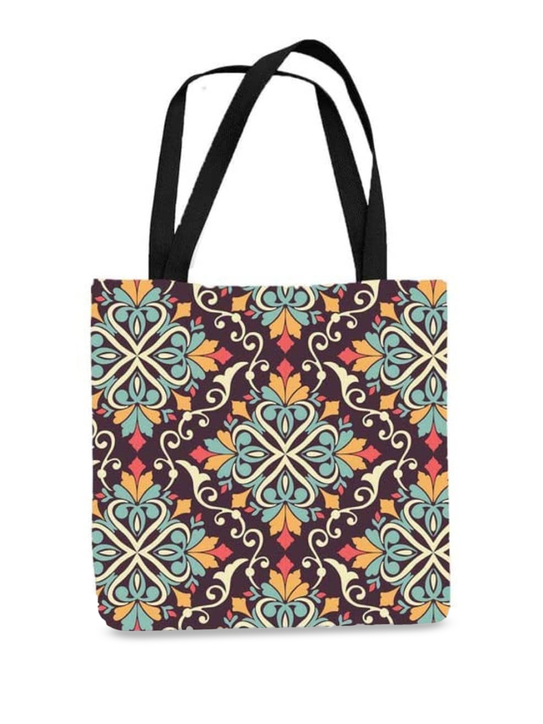 

THEYAYACAFE Floral Printed Shopper Tote Bag, Black