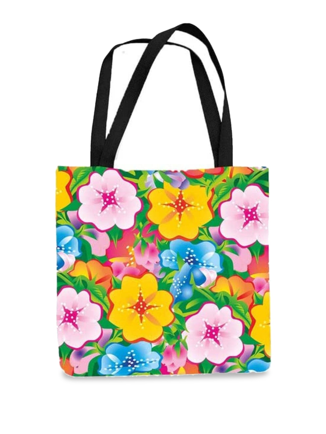 

THEYAYACAFE Floral Printed Shopper Tote Bag, Yellow