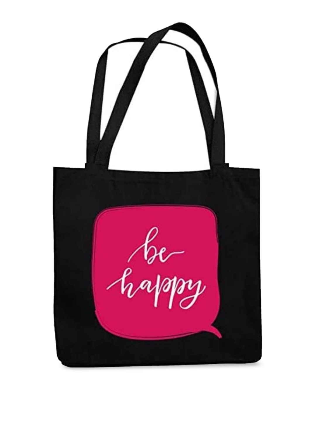 

THEYAYACAFE Typography Printed 16 Inch Laptop Shopper Tote Bag, Black