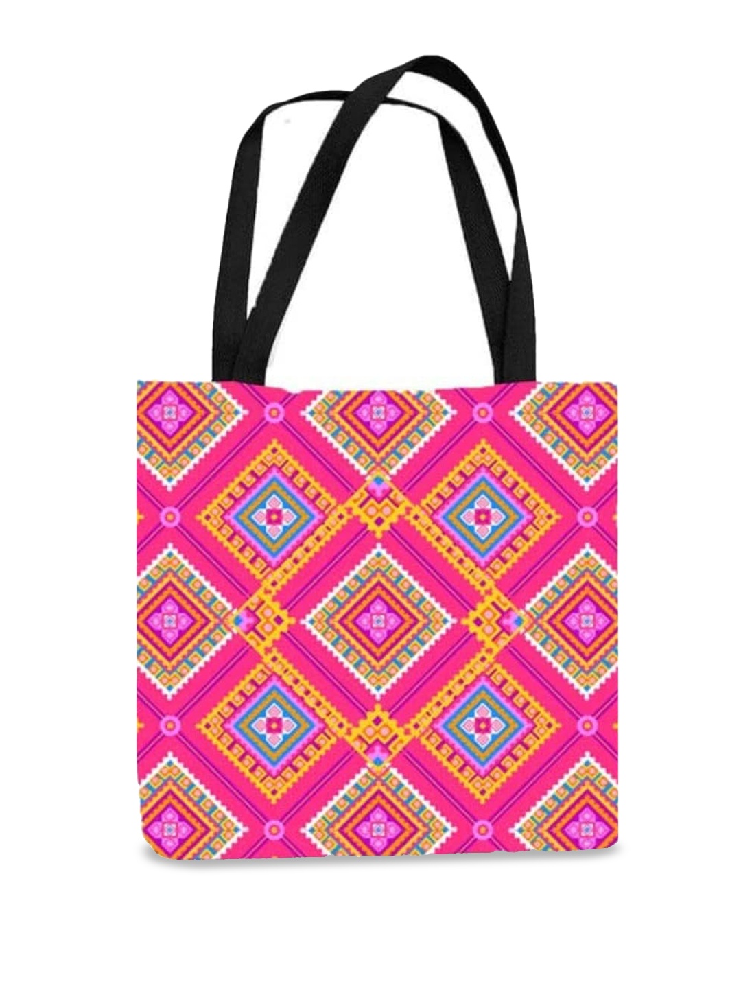 

THEYAYACAFE Geometric Printed Oversized Shopper Tote Bag, Pink