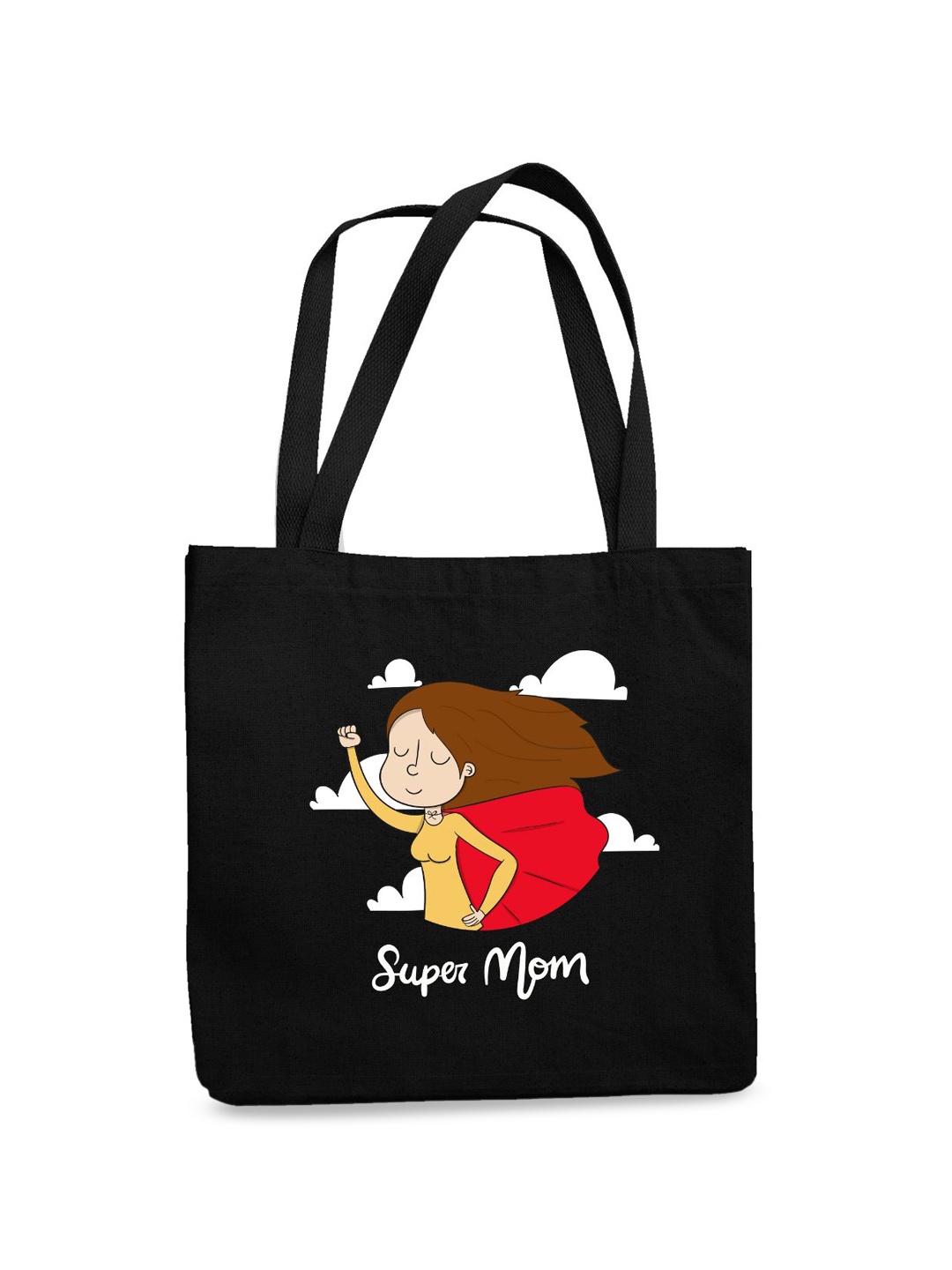 

THEYAYACAFE Graphic Printed Shopper Tote Bag, Black