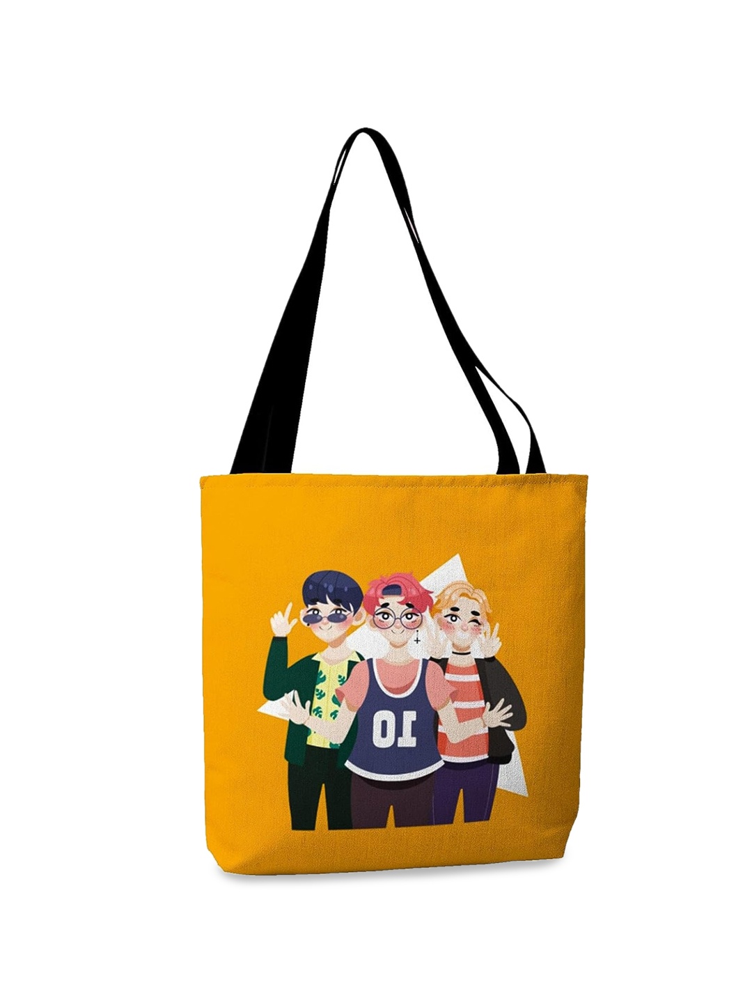 

THEYAYACAFE Graphic Printed Shopper Tote Bag, Yellow
