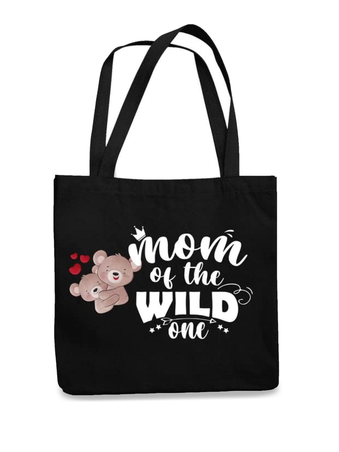 

THEYAYACAFE Typography Printed Shopper Tote Bag, Black