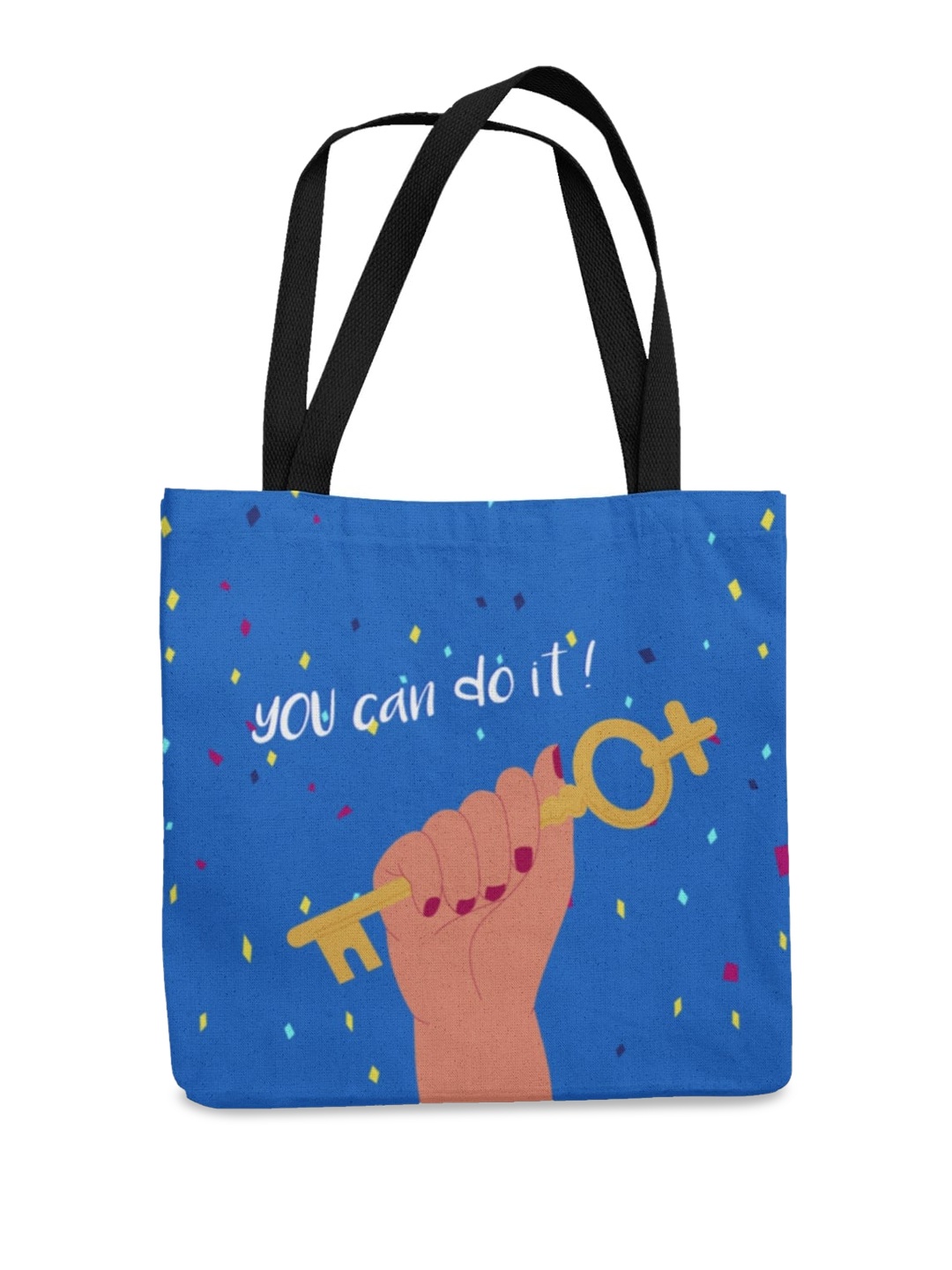 

THEYAYACAFE Graphic Printed Shopper Tote Bag, Blue