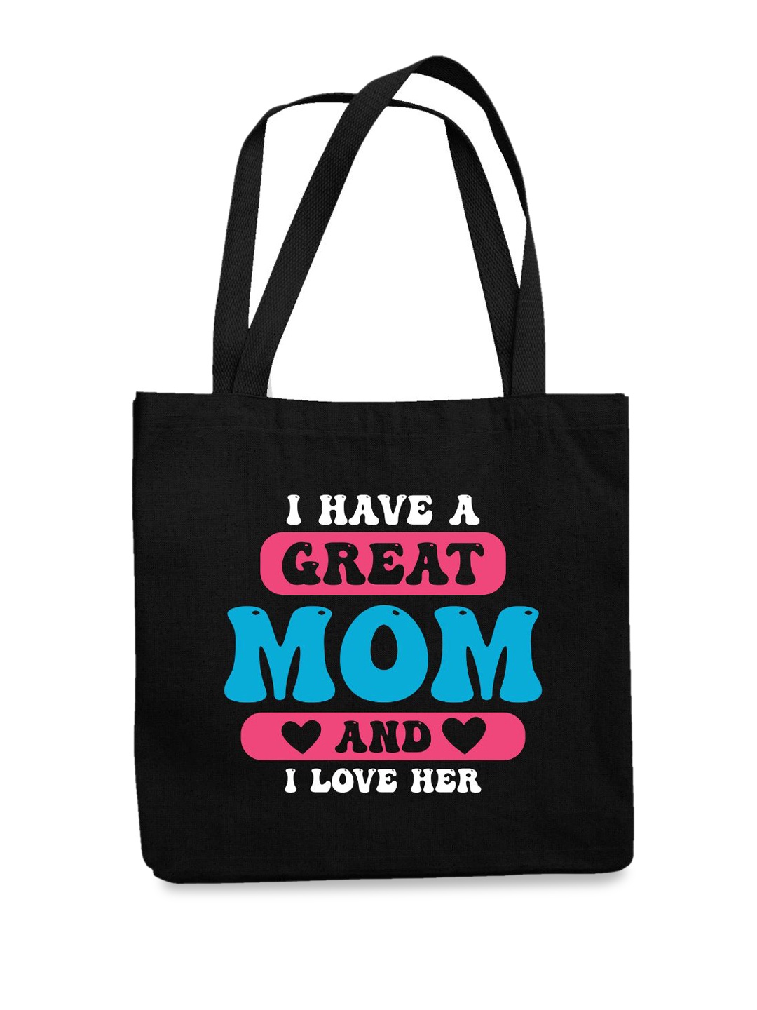 THEYAYACAFE Typography Printed Shopper Tote Bag, Black