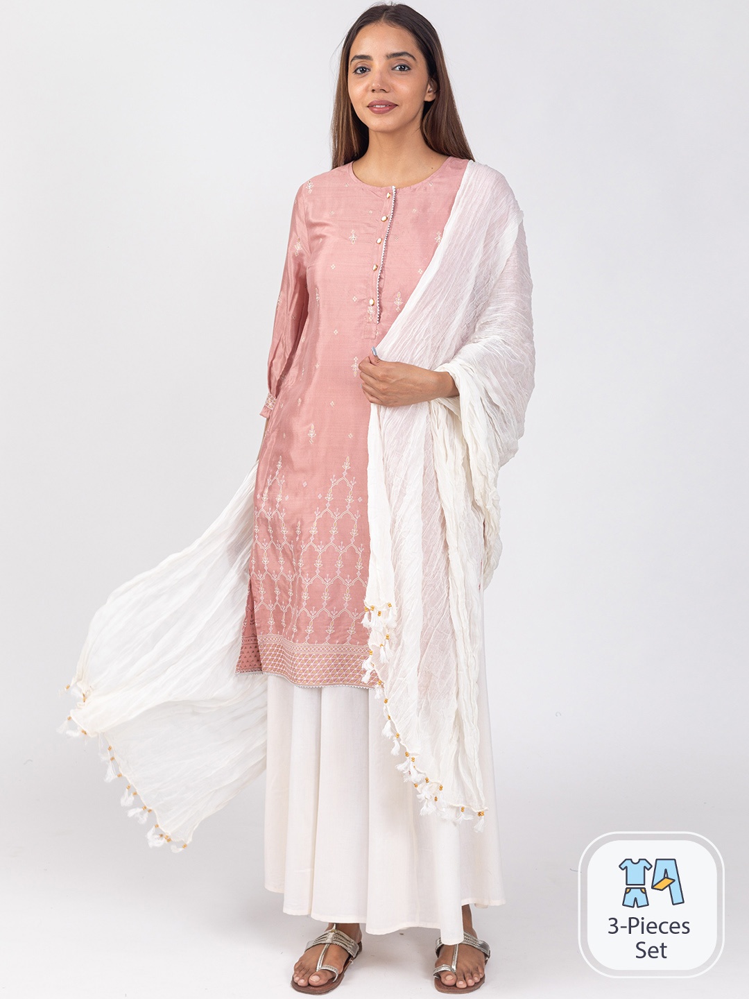 

KASYA Ethnic Motifs Printed Kurta, Peach