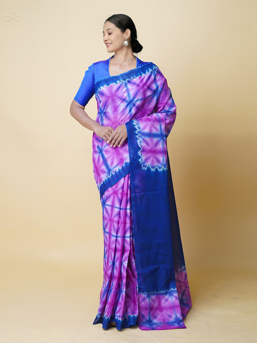 

Unnati Silks Tie and Dyed Pure Cotton Saree, Purple