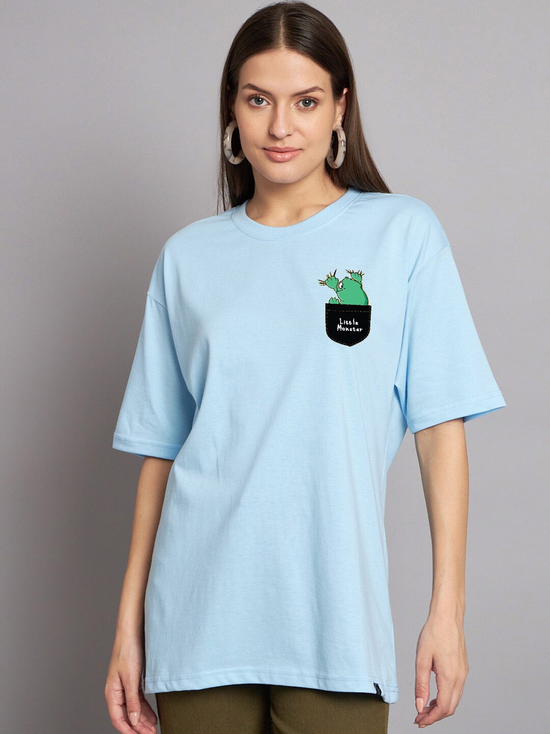 

The Modern Soul Round Neck Oversized T-shirt, Blue