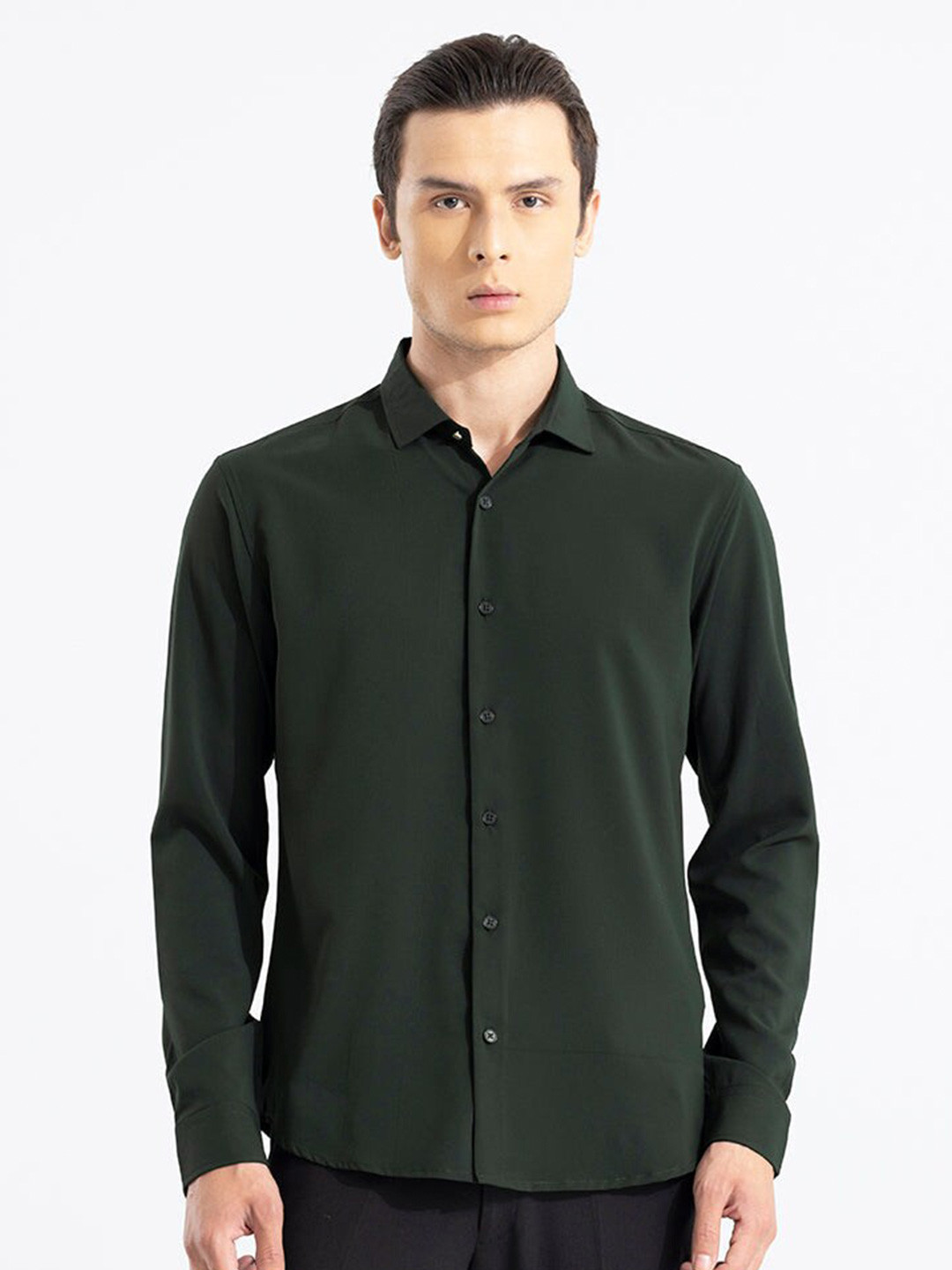 

Snitch Classic Pure Cotton Casual Shirt, Green