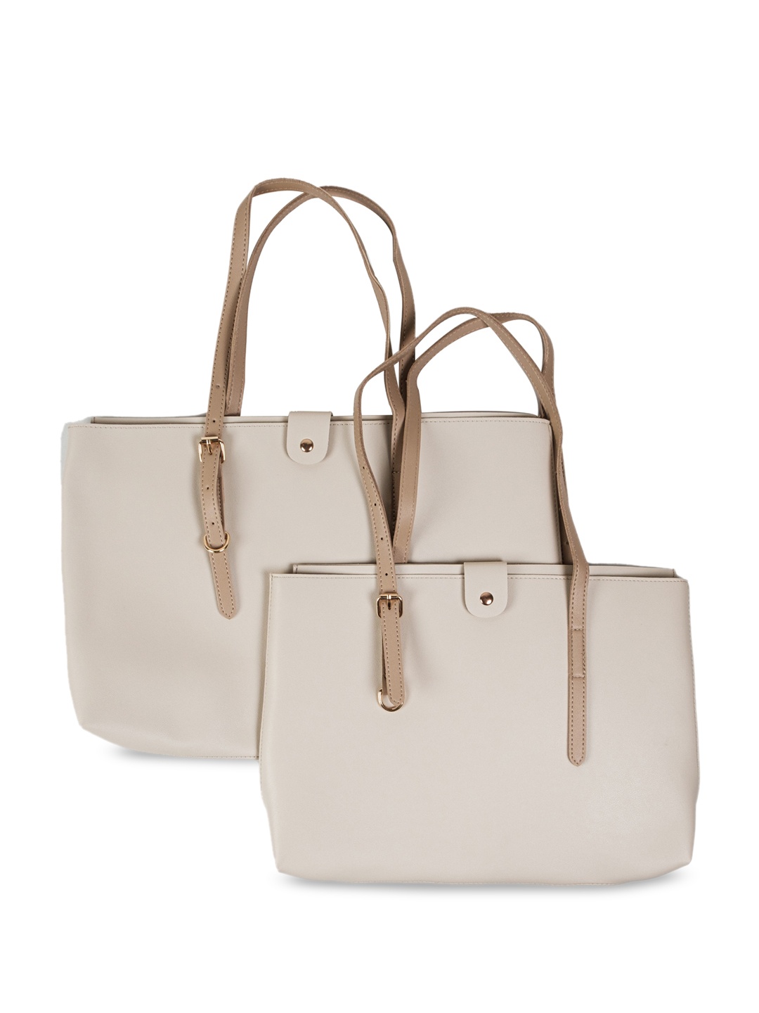 

CHOKORE Set of 2 Structured Shoulder Bag with Tasselled, Off white