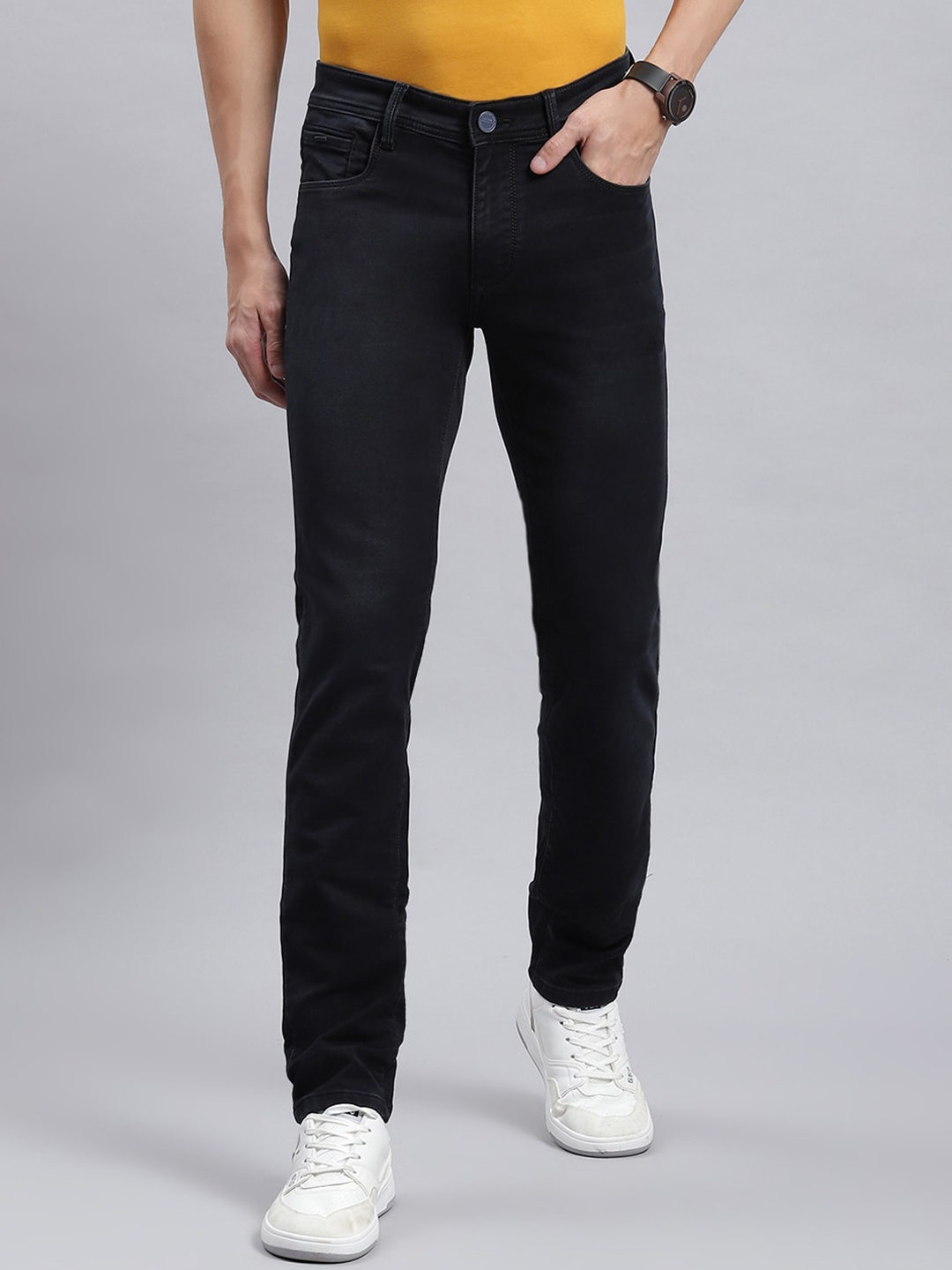 

Monte Carlo Smart Mid-Rise Slim Fit Jeans, Navy blue