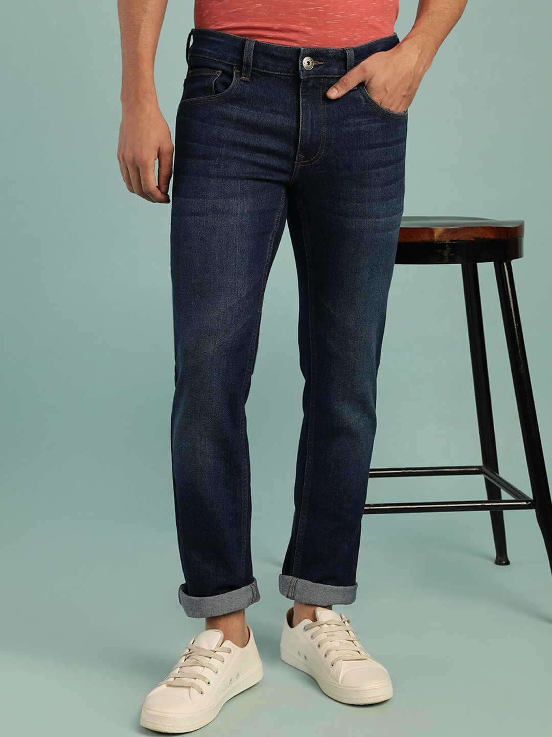 

Crocodile Men Jean Slim Fit Clean Look Light Fade Stretchable Jeans, Blue