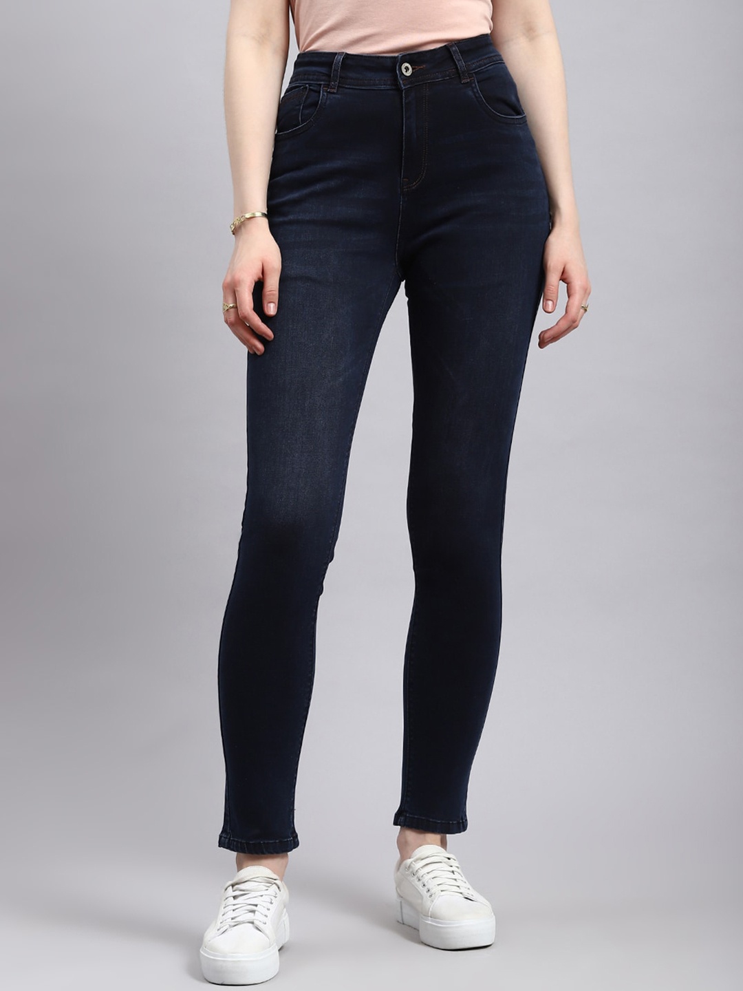 

Monte Carlo Women Smart Mid-Rise Slim Fit Jeans, Navy blue