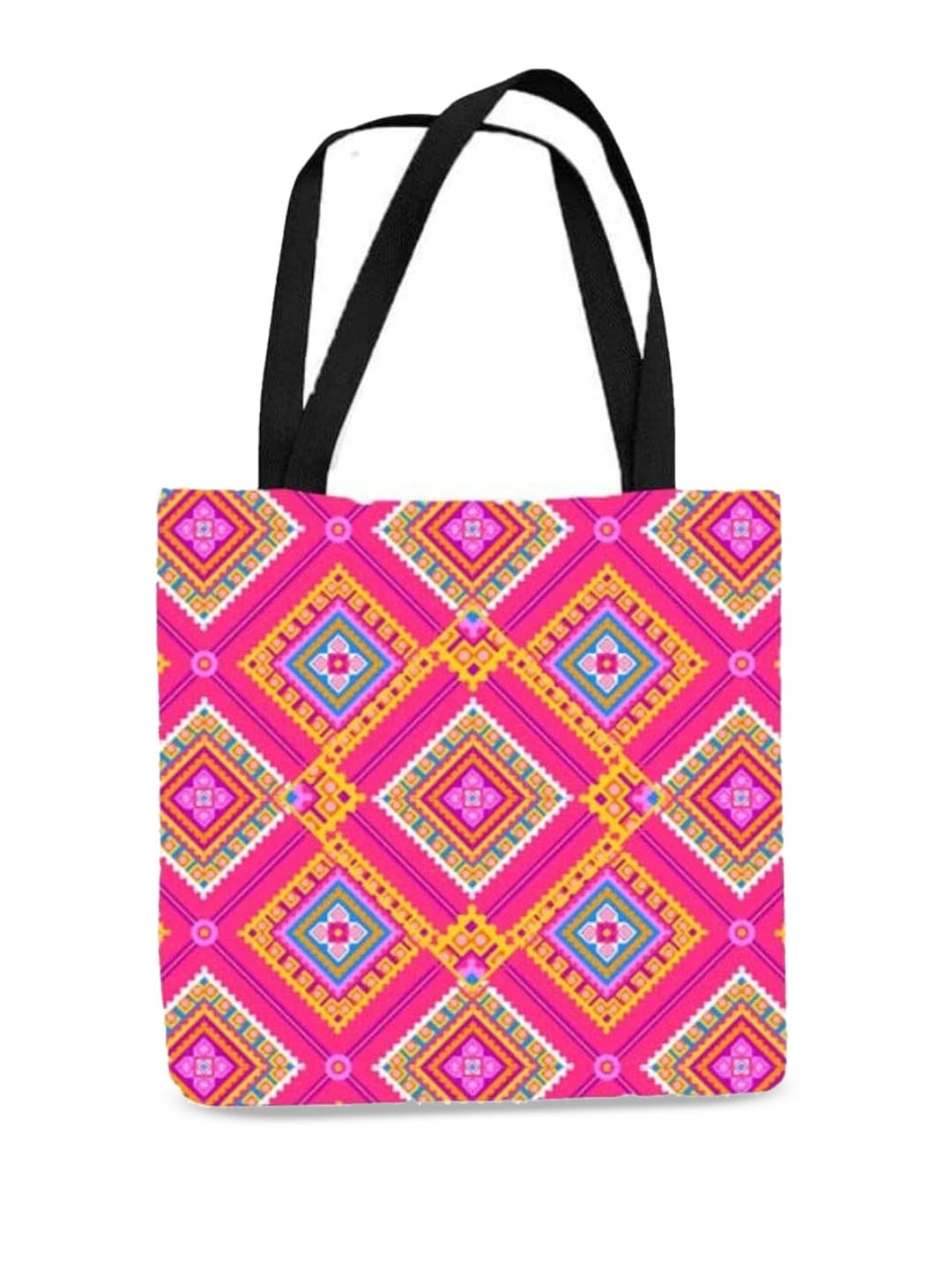 

THEYAYACAFE Geometric Printed Shopper Tote Bag, Pink