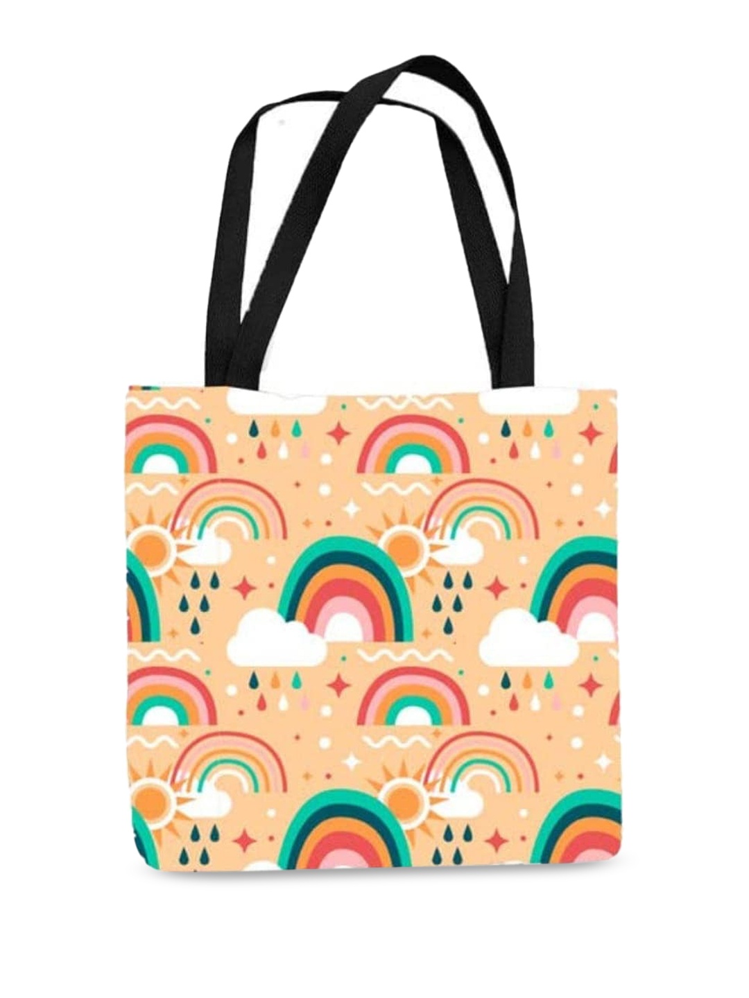 

THEYAYACAFE Graphic Printed Shopper Tote Bag, Orange