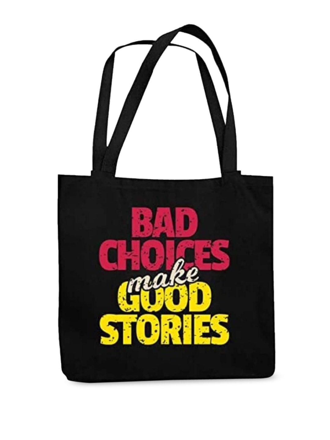 

THEYAYACAFE Typography Printed Oversized Shopper Tote Bag, Black