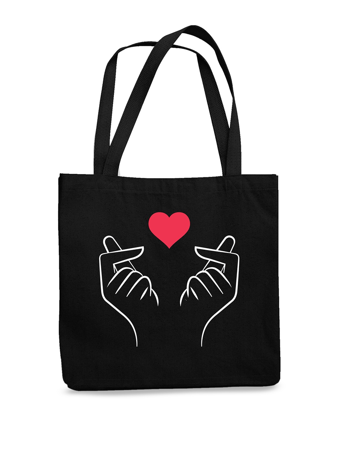 

THEYAYACAFE Graphic Printed Shopper Tote Bag, Black