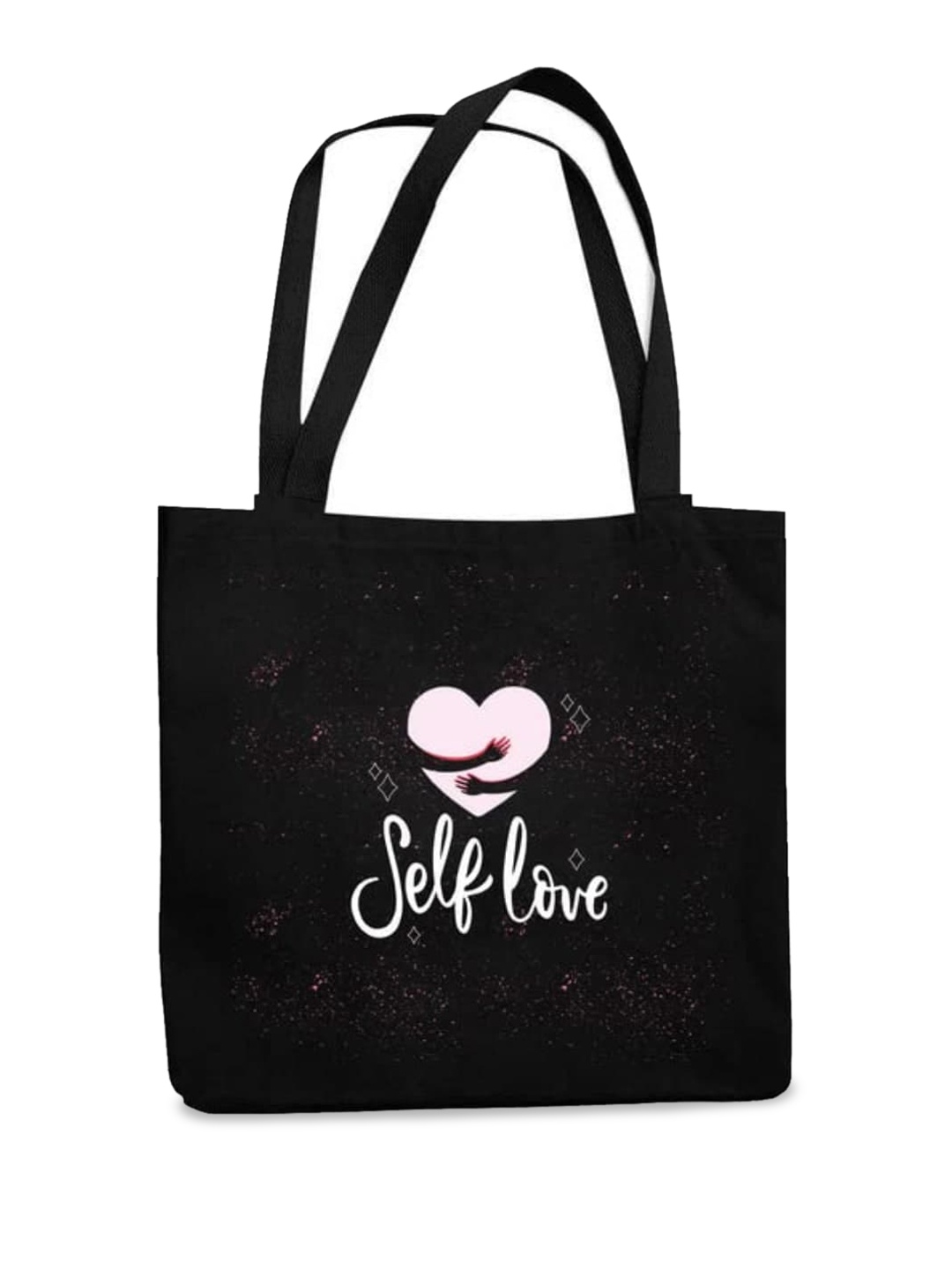 

THEYAYACAFE Graphic Printed Structured Tote Bag, Black