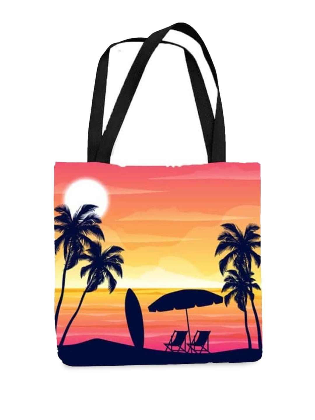 THEYAYACAFE Graphic Printed Structured Tote Bag, Black