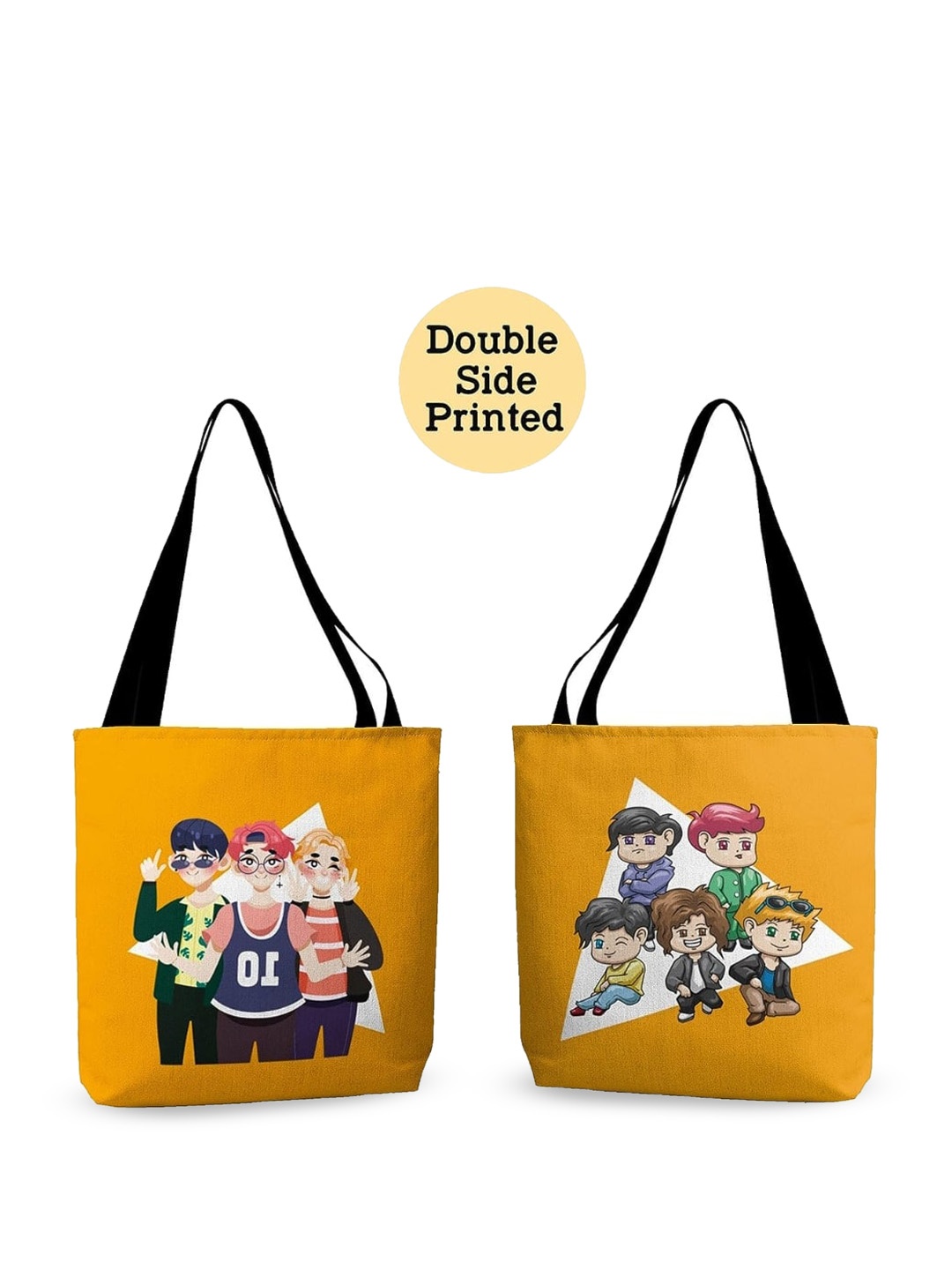 

THEYAYACAFE Graphic Printed Shopper Tote Bag, Yellow